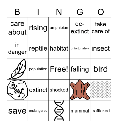 Animal Science Bingo E112 Bingo Card