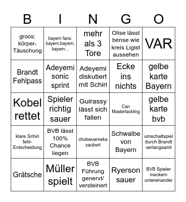 Klassiker Bingo Card