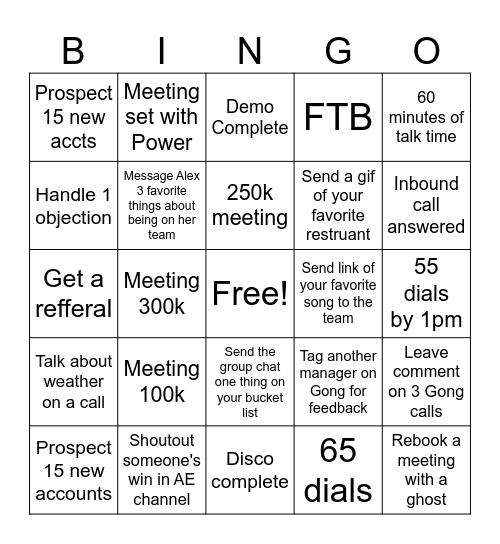 Tabz Bingo Card
