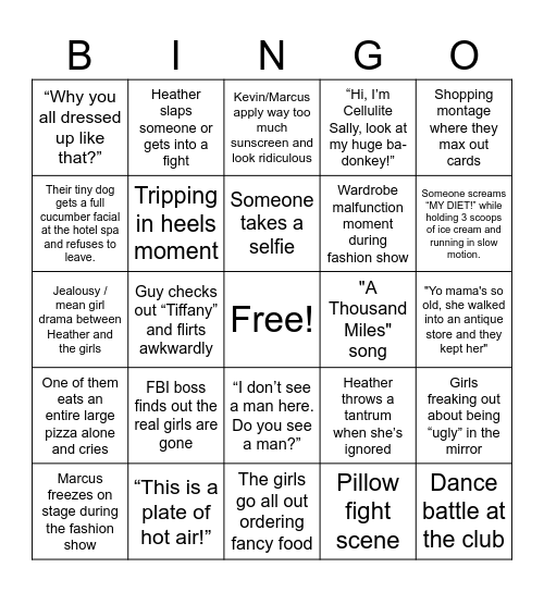 White Chicks Real or Fake?” Bingo Card