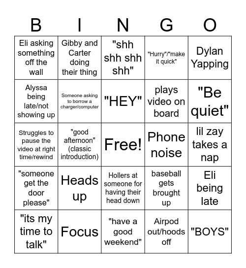 Michael Bolwing Bingo V2 Bingo Card