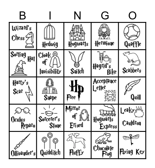 Harry Potter Bingo Card