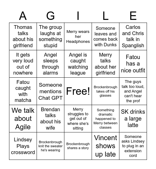 Software Bingo Card