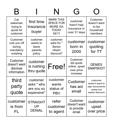Wildin Friday Bingo Card