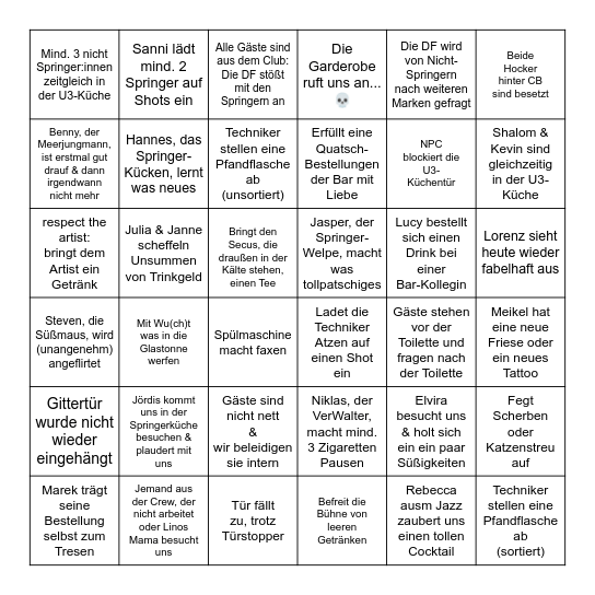 5. Offizieller Mojo-Bingo-Abend Bingo Card