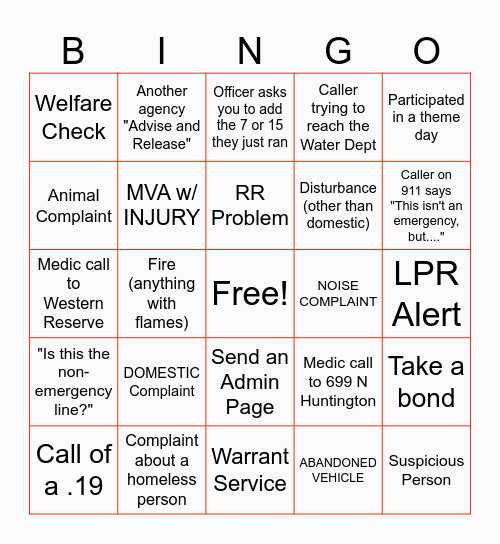 TELECOMMUNICATOR WEEK Bingo Card
