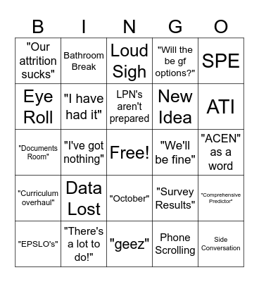 A.C.E.N. Bingo Card