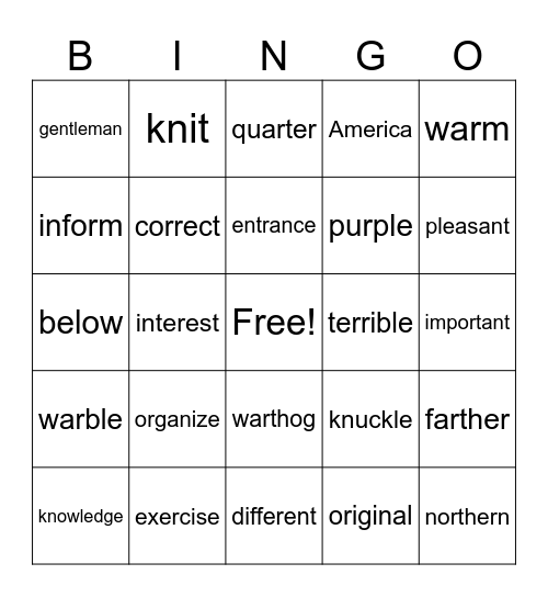 SPIRE level 5 Bingo Card