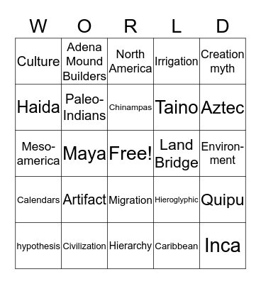 NEW WORLD RISING BINGO Card
