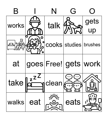 Daily Life Bingo E105 Bingo Card