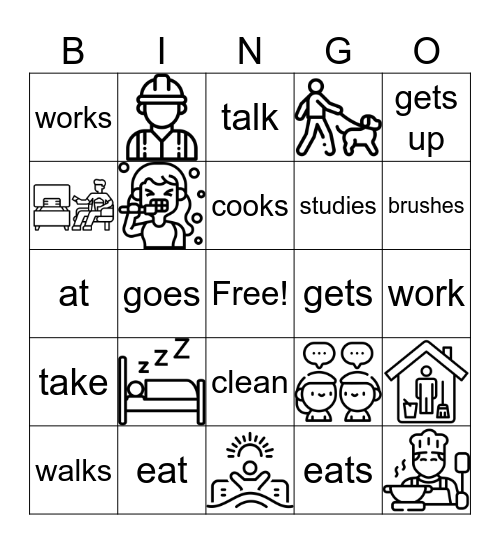 Daily Life Bingo E105 Bingo Card