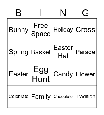 Easter Bingo Card