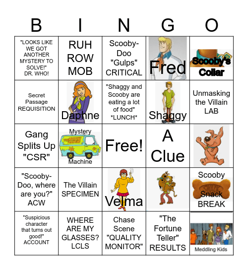 SCOOBY-DOO Bingo Card