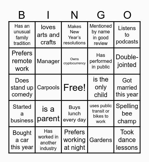 Easter Fun Bingo Card
