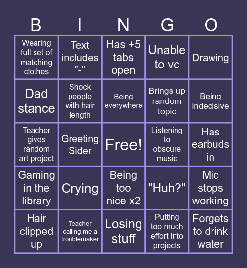 Virginia Bingo Card