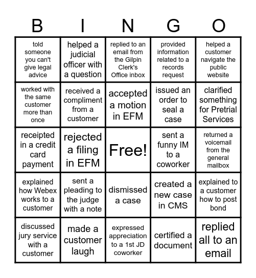 Gilpin Bingo Card