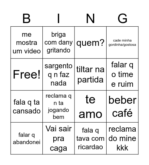 niko Bingo Card