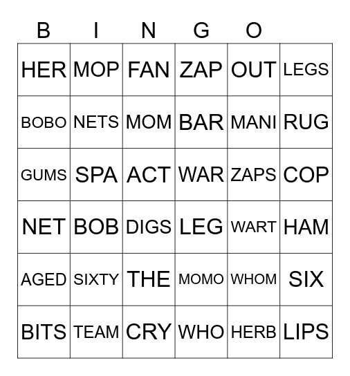 ASL Deafined's Fingerspelling 1 Bingo Card