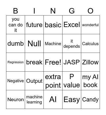 AI Bingo Card