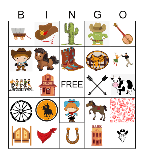 WILD WILD WEST Bingo Card