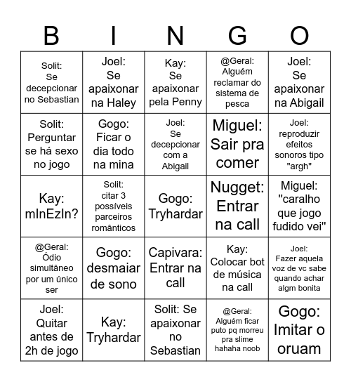 Bingo Stardew Monkerianos :fire: Bingo Card
