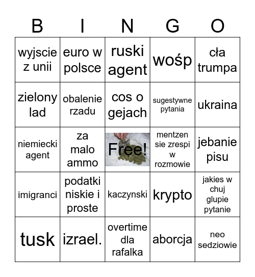 Polska Polityka core XDDD Bingo Card