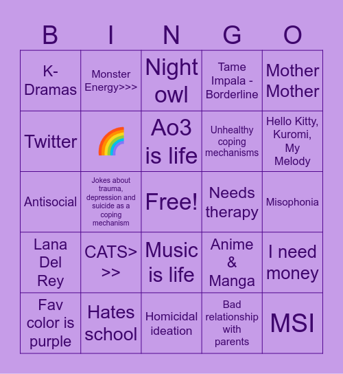 Are you like me? Bingo Card
