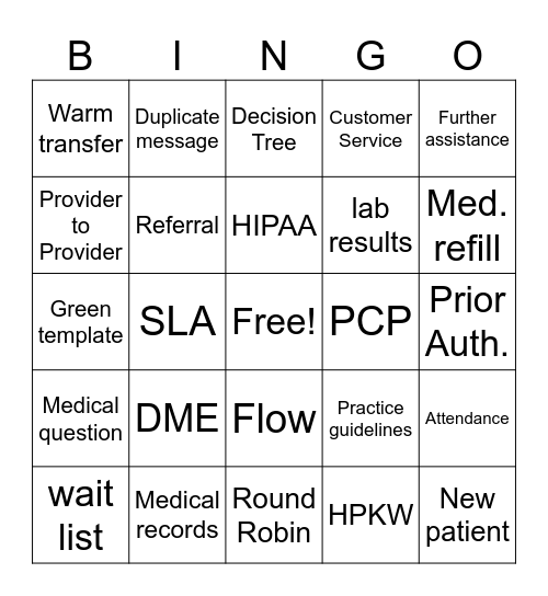 VTO skip pass Bingo Card