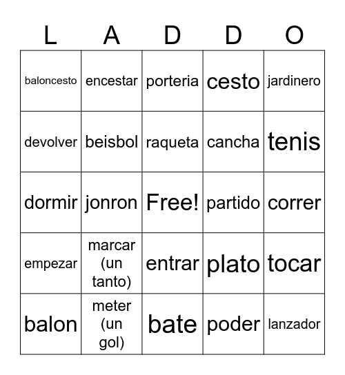 Chapter 5 Bingo Card