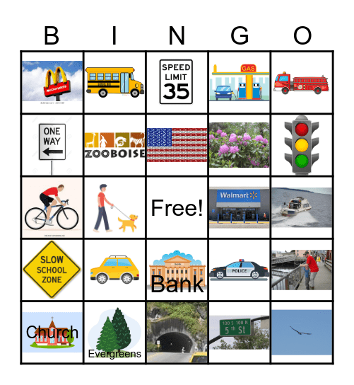 Bus Bingo Card