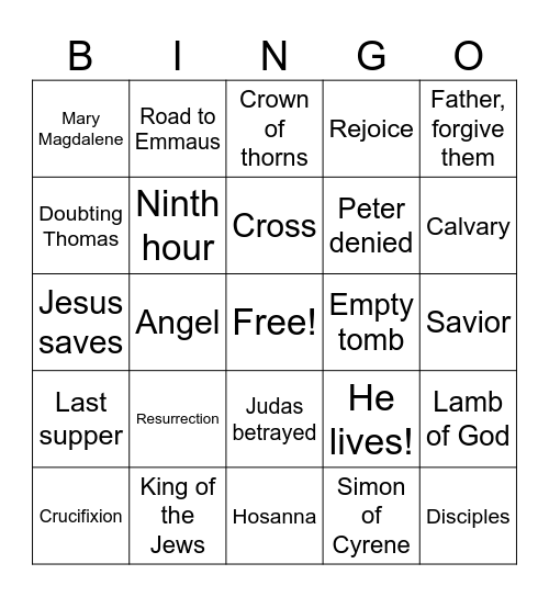 Hallelujah! Bingo Card