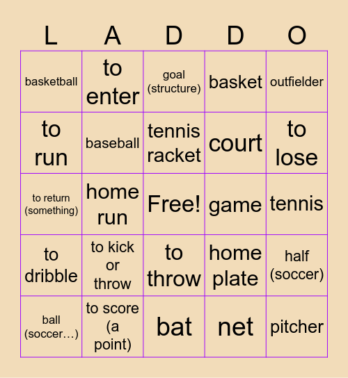 Chapter 5 Bingo Card