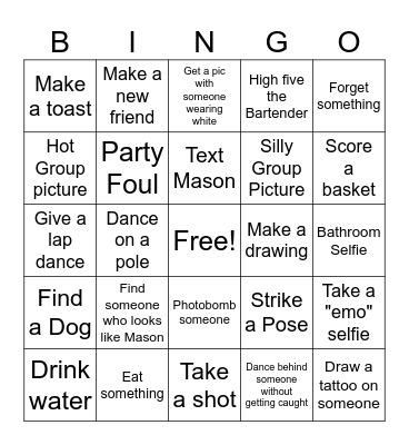 BACHELORETTE BINGO Card