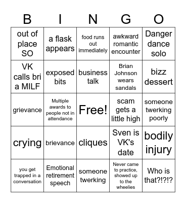 S21 Wheelies Bingo Card