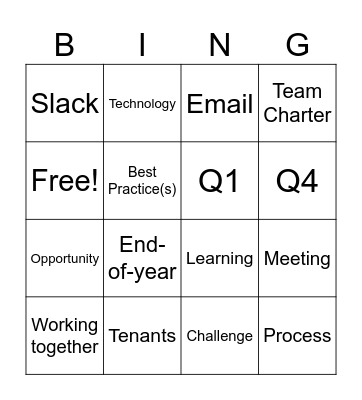 Technology BINGO Card
