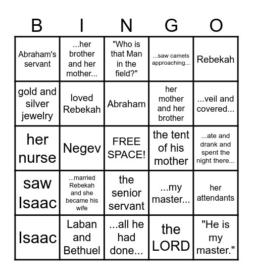 Genesis 24c - 47b-67 Bingo Card