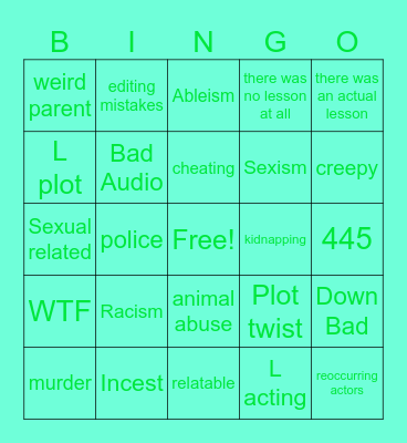 Tomorrow's Teachings Bingo Card