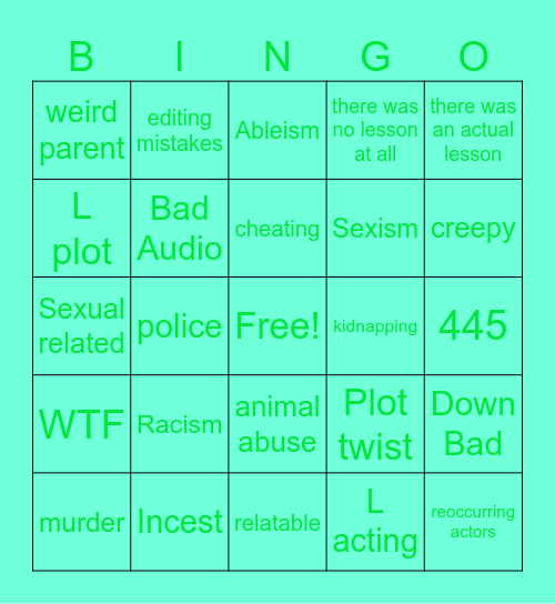 Tomorrow's Teachings Bingo Card