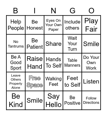 FRIENDSHIP Bingo Card