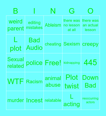 Tomorrow's Teachings Bingo Card