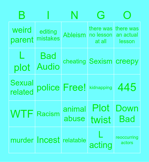 Tomorrow's Teachings Bingo Card