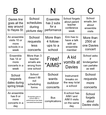AIM Bingo Card