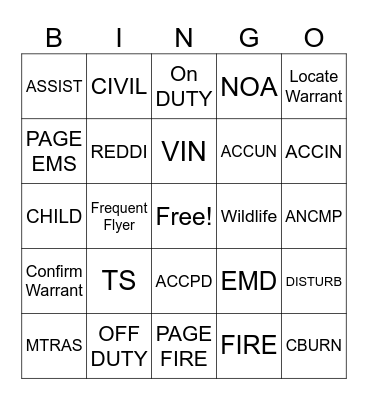 CRCC Bingo Card
