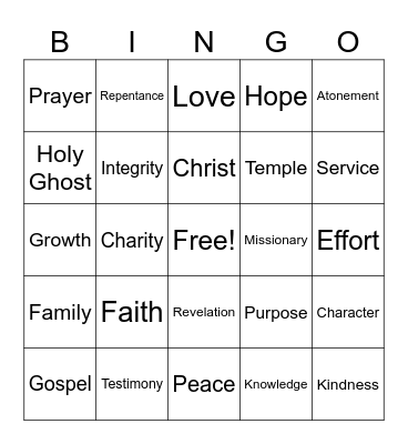 BYU Bingo Card