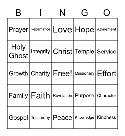 BYU Bingo Card