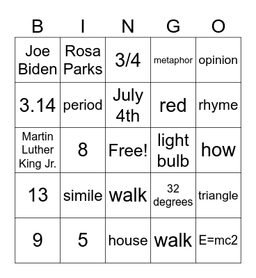 Bingo Card