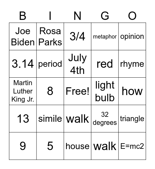 Bingo Card