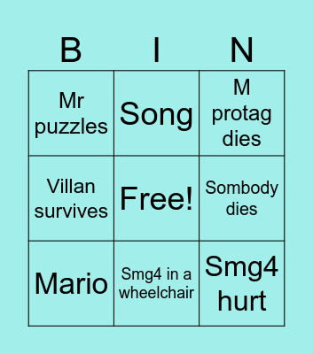 SMG4 MOVIE BINGO Card