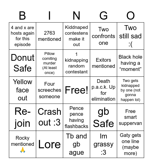 Tpot 17 Bingo Card