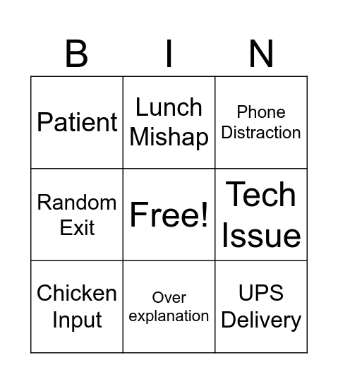 Meeting Bingo Card